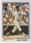 1978 Topps Mickey Rivers New York Yankees Card