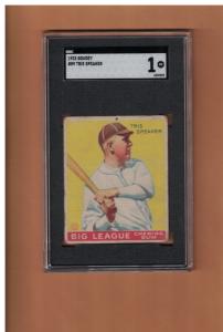 Tris Speaker 1933 Goudey Baseball Card #89