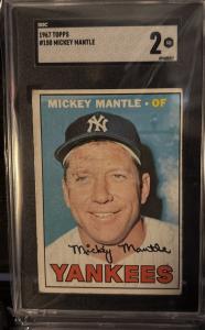 SGC 2 Mickey Mantle 1967 Topps Baseball Card