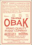 2011 TRISTAR Obak Cap Anson VIP Card