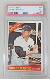 1966 Topps Mickey Mantle Yankees Card PSA 3.5