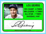 Lou Gehrig Replica Autograph Art Card - Yankees