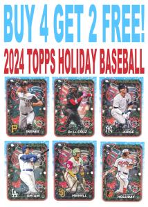 2024 Topps Holiday Baseball Cards - Buy 4 Get 2 Free