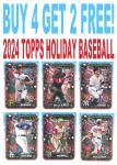 2024 Topps Holiday Baseball Cards - Buy 4 Get 2 Free
