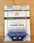 2020 Bowman Sterling Anthony Volpe Auto Card