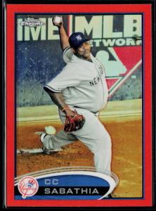 2012 Topps Chrome CC Sabathia Orange Refractor Card