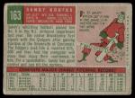 1959 Topps Sandy Koufax Dodgers Baseball Card #163