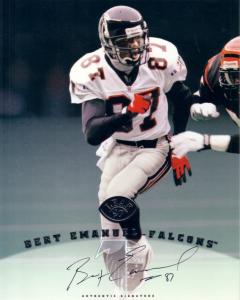 Bert Emanuel Autographed 1997 Falcons Photo Card