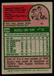 1975 Topps #299 Bucky Dent Card