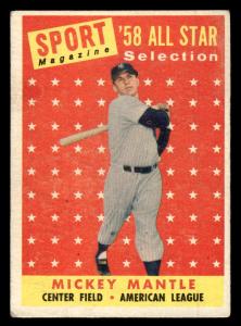 Mickey Mantle 1958 Topps Baseball Card #487