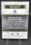 Topps Tier One Andy Pettitte Yankees Auto 07/15