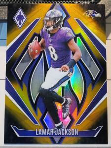 2024 Panini Phoenix Lamar Jackson #102 Gold Fade