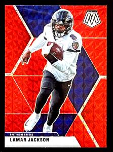 Lamar Jackson 2020 Panini Mosaic Red Prizm Card