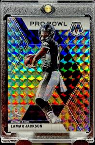 Lamar Jackson Silver Mosaic Refractor Card SSP