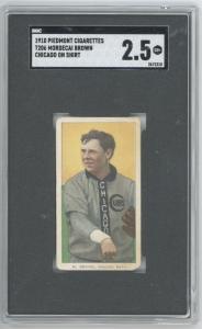 Mordecai Brown T206 Card SGC 2.5 Cubs