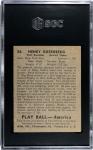 1939 Play Ball Hank Greenberg SGC 4 Card