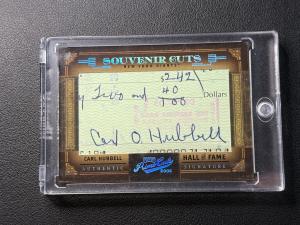 Carl Hubbell 2005 Prime Cuts Auto /50 Giants