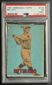 1967 Venezuela Topps Mel Ott #149 PSA 1