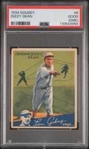 1934 Goudey Dizzy Dean Card - HOF 2