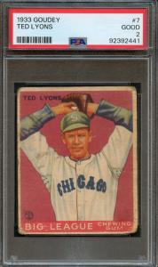 1933 Goudey #7 Ted Lyons Sports Card