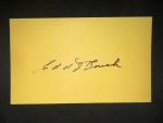 Edd Roush Signed 3x5 Reds HOF Card