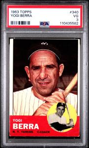 Yogi Berra 1963 Topps #340 Yankees Card