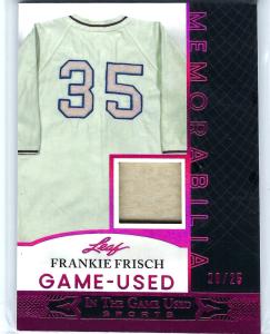 Frankie Frisch 2024 Leaf Game Used Jersey Card