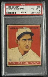 1933 Goudey Mickey Cochrane PSA 4.5 Sports Card