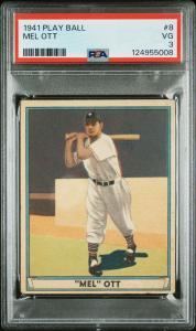 Mel Ott 1941 Play Ball PSA 3 Card