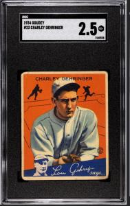 1934 Goudey Charley Gehringer Card #23 SGC 2.5