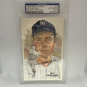 1980 Joe DiMaggio Auto Perez-Steele #75 Card