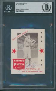 1975 Shakey's Pizza Joe Cronin Autographed Card