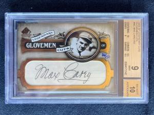2005 Max Carey Pirates Autograph Card #16/50 BGS 9