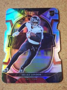 2022 Drake London Rookie Die-Cut Silver Prizm