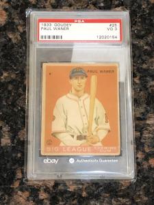 1933 Goudey Paul Waner #25 Baseball Card
