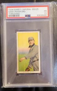 1909 T206 Sam Crawford Throwing PSA 1.5 Card