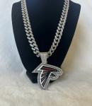 Atlanta Falcons 24” Silver Chain Necklace