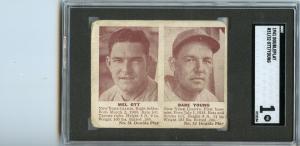 1941 DoublePlay Babe Young & Mel Ott Giants Cards