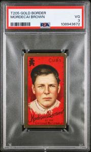Mordecai Brown 1911 T205 Gold Border Card