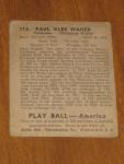 1939 Play Ball Paul Waner Pittsburgh Pirates Card