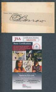 Ed Barrow Signed Index Card with JSA Cert