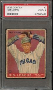 1933 Goudey Ted Lyons #7 Sports Card