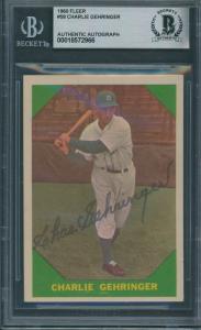 1960 Fleer #58 Charlie Gehringer Autographed Card