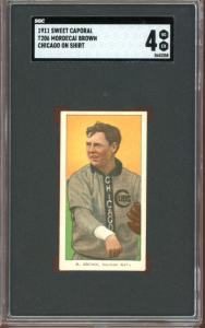 1909-11 T206 Mordecai Brown Baseball Card SGC 4