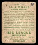 1933 Goudey Baseball Card #35 Al Simmons