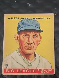 Walter Maranville 1933 Goudey Baseball Card #117