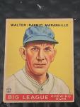 Walter Maranville 1933 Goudey Baseball Card #117