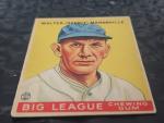 Walter Maranville 1933 Goudey Baseball Card #117