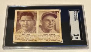 1941 Mel Ott Babe Young Double Play Card