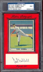 1941 Play Ball Carl Hubbell Autographed Card
